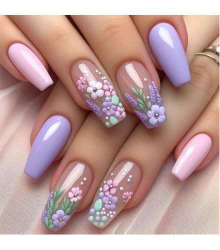 NA006 - Pastoral Small Fresh Glam Nails